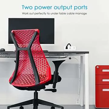 CCCEI Desk Clamp Power Strip with USB Ports for Fast Charging