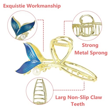 Flower Metal Hair Claw Clips for Women - 6 Pcs Set