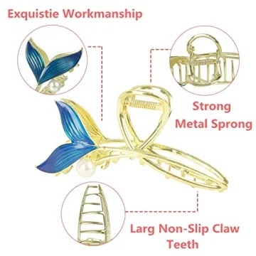 Flower Metal Hair Claw Clips for Women - 6 Pcs Set