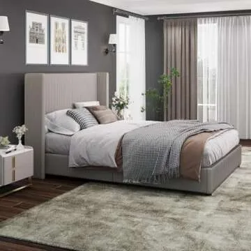 Elegant Velvet Queen Bed Frame with Easy Assembly