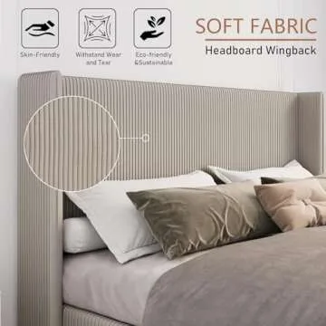 Elegant Velvet Queen Bed Frame with Easy Assembly