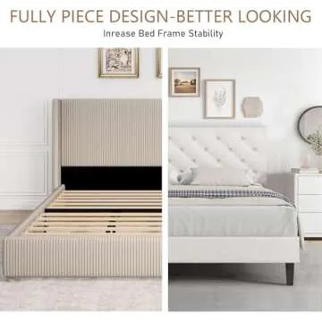 Elegant Velvet Queen Bed Frame with Easy Assembly