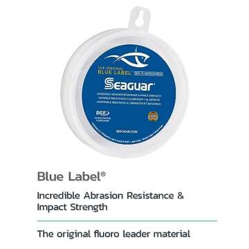 Seaguar Blue Label 100% Flourocarbon Fishing Line (DSF), 40lbs, 50yds Break Strength/Length - 40FC50