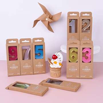 PHD CAKE 2.76 Inch Luxe Black 2 Number Birthday Candles, Black Number Candles, Cake Number Candles, Party Celebration