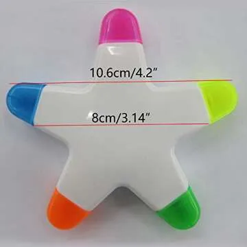 HiKin Star Shape Highlighters - Vibrant 5 Color Set