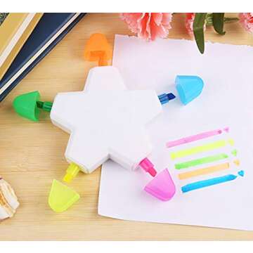 HiKin Star Shape Highlighters - Vibrant 5 Color Set