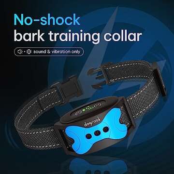 DogRook Dog Bark Collar - Rechargeable Smart Anti Barking Collar for Dogs - Waterproof No Shock Bark...