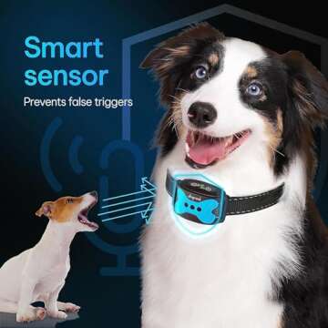 DogRook Dog Bark Collar - Rechargeable Smart Anti Barking Collar for Dogs - Waterproof No Shock Bark Collar for Small/Medium/Large Dogs - 5 Sensitivity Levels - Anti Bark Collar for Dogs - Dog Collar