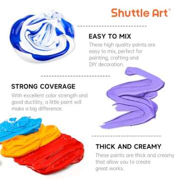 Shuttle Art 54 Pack Acrylic Paint Set for All Artists