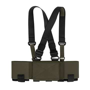 PETAC GEAR Tactical Elastic Chest Rig,Multicam Lightweight Vest, Low-vis Ready rigs with 9 Elastic Pockets(RG)… … …