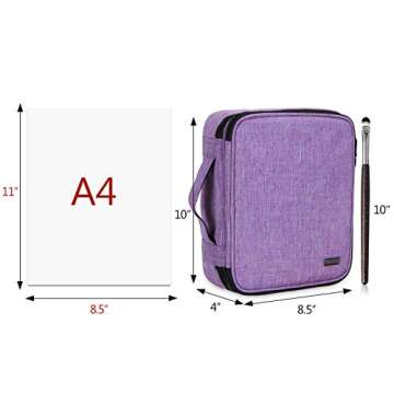 Teamoy Travel Makeup Brushes Bag(up to 10"), Professional Makeup Train Case for Makeup Brushes and cosmetics, Portable and Multifunctional-Large, Purple (No Accessories Included)