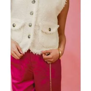 Stylish WEQULE Women's Lightweight Tweed Vest