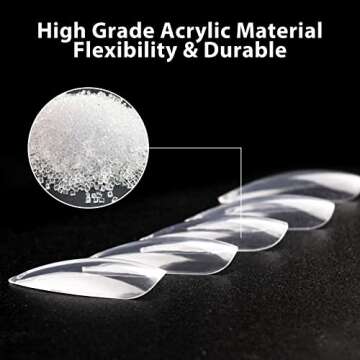 Clara Colors Nail Tips, 550pcs Soft Gel Full Cover Nails, Clear Acrylic Nail Tips, Medium Almond Nai...