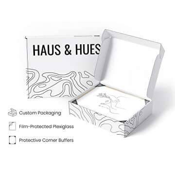 HAUS AND HUES Black and White Prints Line Art Line Art Wall Decor Minimalist Wall Art for Women, Line Drawings Minimalist Silhouette Wall Art Female UNFRAMED 12” x 16” (Woman with Flower)