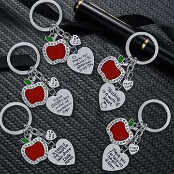 YEEQIN 5PCs Teacher Keychains for Appreciation Gifts