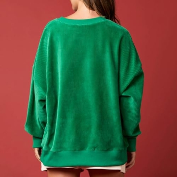 DSORVICD Women Christmas Sweatshirts Sequin Sparkly Shirts Oversized Long Sleeve Xmas Holiday Sweater Pullover Tops