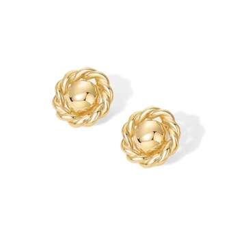 Stylish PAVOI Chunky Rope Knot Gold Earrings for Women