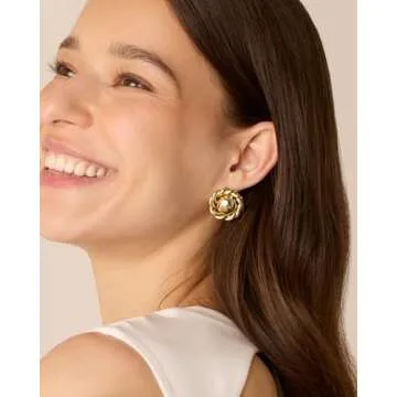 Stylish PAVOI Chunky Rope Knot Gold Earrings for Women