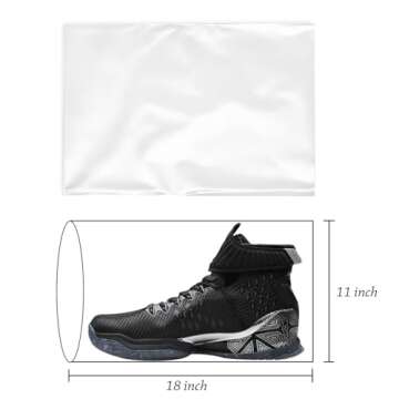Shoe Shrink Wrap Bags - 100 Pcs 11x18 Inches PVC Wrap for Shoes Protection