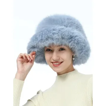 Fabulous LA CARRIE Faux Fur Bucket Hat for Winter
