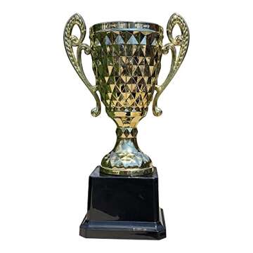 Express Medals Trophy Cup - Gold Trophy for Sport Tournaments, Competitions, Recognition or Award, 8 Inches Tall x 5 Inches Wide at The Handles.