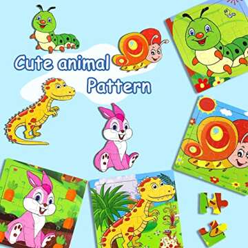 Puzzles for Kids Ages 3-5, 9 Pack Wooden Jigsaw Puzzles for Toddlers Ages 3-5 16 Pieces Preschool Educational Learning Toys Set Animals Puzzles for 3 4 5 Years Old Boys and Girls