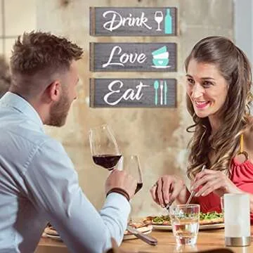 Rustic 3 Piece Kitchen Wall Decor Signs Set