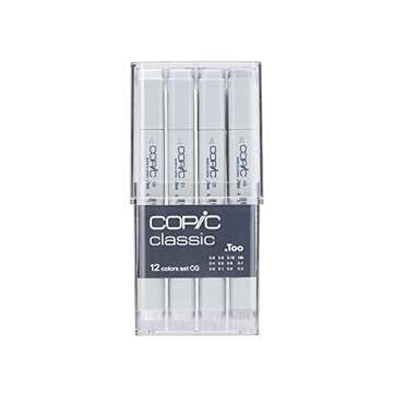 Copic Markers 12-Piece Cool Gray Set