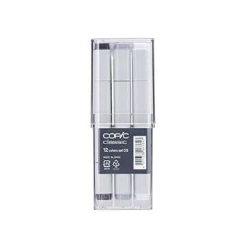 Copic Markers 12-Piece Cool Gray Set