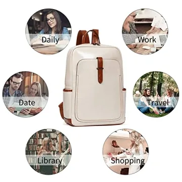 Stylish BROMEN Leather Laptop Backpack for Professionals