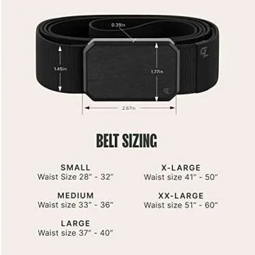 Groove Life Groove Belt Gun Metal/Black - Men's Stretch Nylon Belt with Magnetic Aluminum Buckle, Lifetime Coverage - X-Large (41-50")