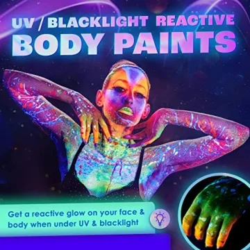 Neon Nights UV Body Paint Set Glow Under Blacklight 8 Colors