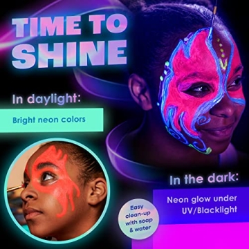 Neon Nights UV Body Paint Set Glow Under Blacklight 8 Colors