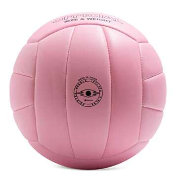 Runleaps Volleyball, Waterproof Indoor Outdoor Volleyball for Beach Game Gym Training (Official Size 5, Pink)