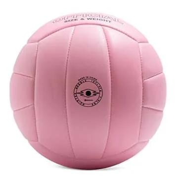 Runleaps Volleyball, Waterproof Indoor Outdoor Volleyball for Beach Game Gym Training (Official Size 5, Pink)