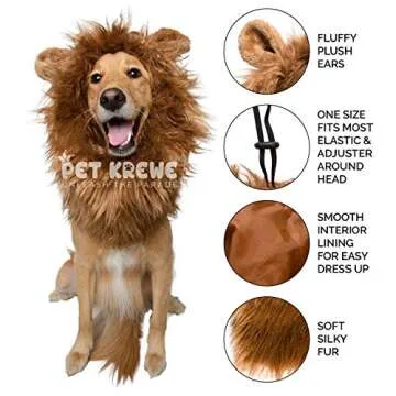 Pet Krewe Dog Lion Mane Costume for Small Dogs