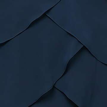 S.L. Fashions Women's Plus-Size Solid Multi-Tier Embellished Shoulder Dress, Navy, 16W