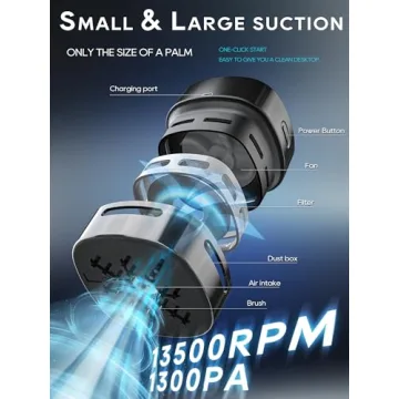 IGOKOTI Mini Desk Vacuum Cleaner - USB Rechargeable