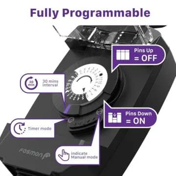 Fosmon Waterproof Outdoor Light Timer for Heavy Duty Use