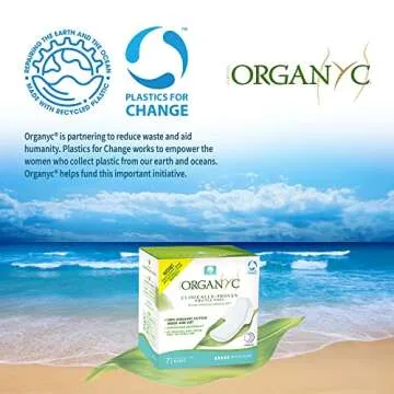 Organyc New and Improved 100% Certified Organic Cotton Overnight Feminine Pads, Heaviest Flow, Super Absorbency 2.0, 7 Count