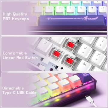 Womier WK61 Mechanical RGB 60% Keyboard - Stylish & Customizable