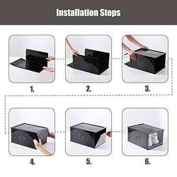 Clemate Shoe Storage Boxes - Clear Stackable Organizers