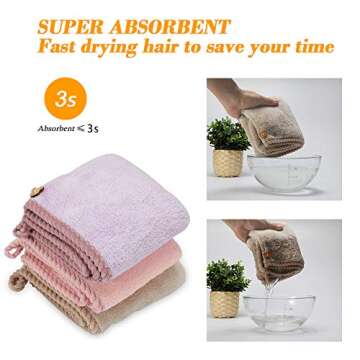 Learja Hair Towel Wraps - Fast Dry Microfiber for All Hair Types