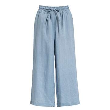 ECUPPER Women's Linen Cropped Pants for Summer Style