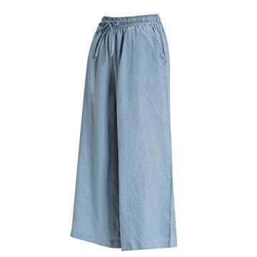 ECUPPER Women's Linen Cropped Pants for Summer Style