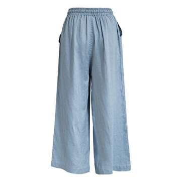 ECUPPER Women's Linen Cropped Pants for Summer Style