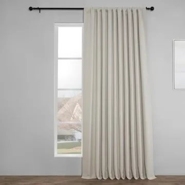 Elegant Faux Linen Textured Room Darkening Curtains 100x96