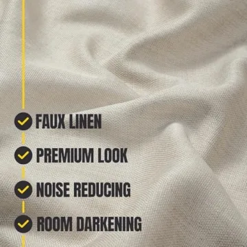 Elegant Faux Linen Textured Room Darkening Curtains 100x96