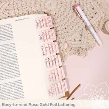 Idyllic Grace - Be The Light - Bible Tabs - Rose Gold Foil Lettering - Bible Journaling - Christian ...