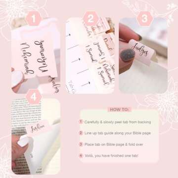 Idyllic Grace - Be The Light - Bible Tabs - Rose Gold Foil Lettering - Bible Journaling - Christian - Catholic - Apocrypha - Beautiful - 90 Tabs - Indexing Tabs - Glossy Laminated - Durable